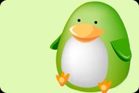 Cute Green Penguin Background