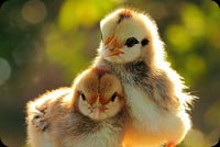 Two Cute Chickens Background