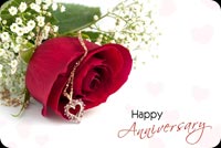 Happy Anniversary, Red Rose, Heart Necklace Background