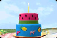 Animated: Watermelon Birthday Cake email background