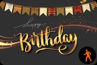 Animated Golden Sparkle Birthday Background