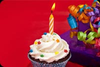 Animated: Birthday Cupcake with Candle email background