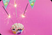 Animated: Birthday Cupcake with Sparklers email background