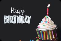 Animated Happy Birthday Cupcake Candle Flame email background