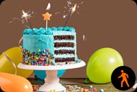 Animated Birthday Cake Balloons Candle & Sparklers Background