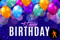 Animated Happy Birthday Balloons & Confetti Background