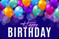 Happy Birthday Balloons & Confetti Background