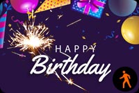 Animated Happy Birthday Party With Sparkler Background