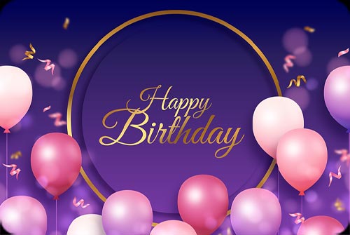 Elegant Balloon Birthday Wishes email background