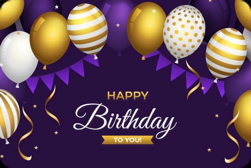 Gold & Purple Birthday Celebration email background