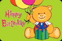 Happy Birthday Cute Teddy Bear Background