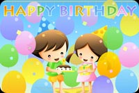 Cute Kids Happy Birthday Background