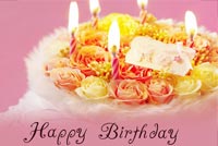 Romantic Birthday Cake Background