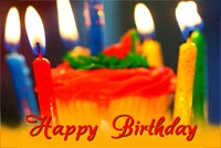 Birthday Cake And Candles Background
