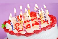 Birthday Cake & Candles Background