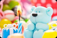 Happy Birthday Baby Blue Bear Background