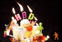 Birthday Cake Burning Candles Background