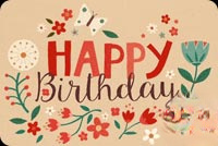 Animated: Happy Birthday Floral email background