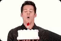 Animated: Man Blowing Birthday Candle email background