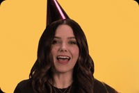 Animated: Woman with Birthday Hat email background