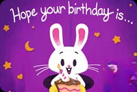 Animated: Birthday Bunny with Cake email background