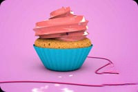 Animated: Pink Frosted Cupcake email background