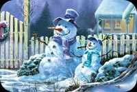 Season's Greetings Snowman Background