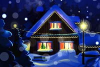 Snowy Christmas Night Background