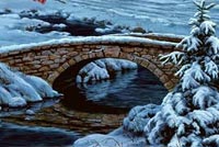 Small Winter Bridge  Background