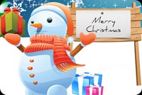 Snowman Merry Christmas & Santa Background