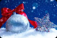 Chrismas Silver Bell & Star Background