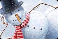 Snowman Postcard Background