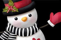 Red Back & White Snowman Background