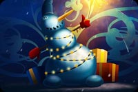 Snowman Sparkler & Gifts Background