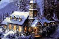 Christmas Village Snow Background