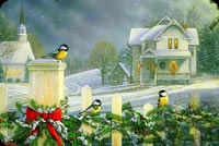 Animated Winter Home and Birds email background