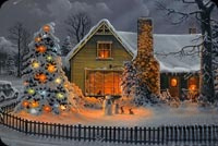 Animated Warm Christmas House email background