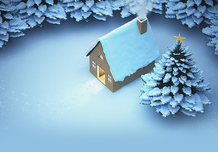 Snow Christmas House Email Backgrounds | ID#: 20301 | EmailBackgrounds.com