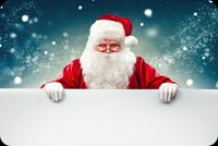 Smiling Santa Claus Blank Sign Background