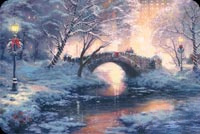 Animated Snowy Winter Bridge email background