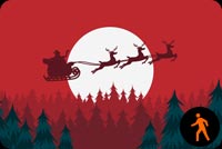 Animated Sleigh Through The Night Sky Background