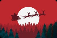 Animated: Santa Sleigh Across Full Moon email background