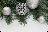 Silver Christmas Ornaments Background