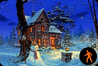 Animated Warm Christmas House Background