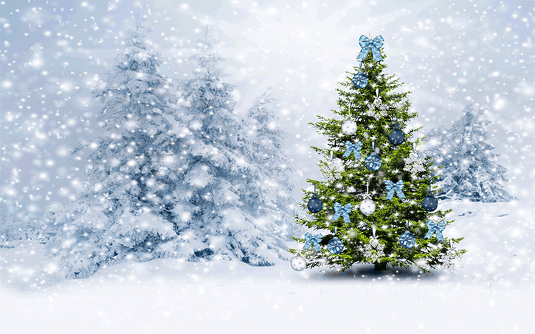 Animated Christmas Tree Snow Effect Email Backgrounds | ID#: 23106 |  