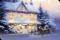 Animated: Cozy Snowy Christmas Cottage email background