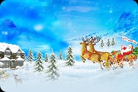 Animated: Santa Sleigh in Snowy Village email background
