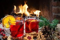 Animated: Christmas Drinks by Fireplace email background
