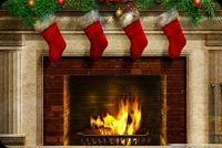 Animated: Christmas Fireplace and Stockings email background