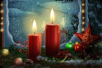 Animated: Red Christmas Candles and Star email background